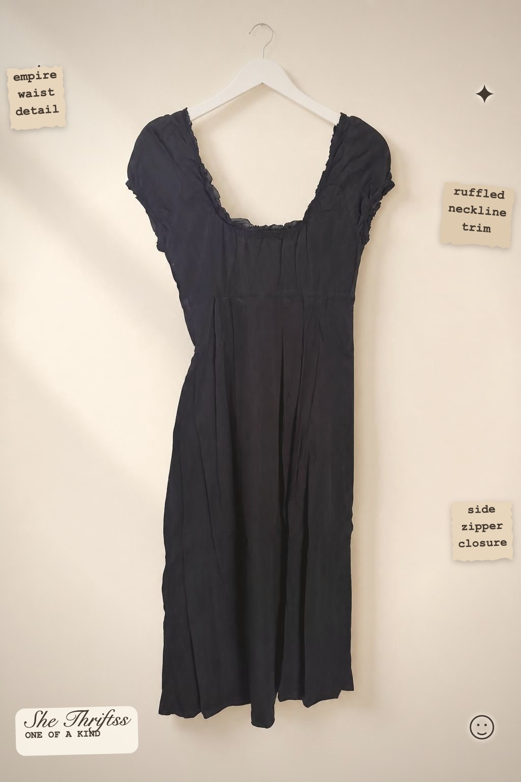 Black empire waist dress