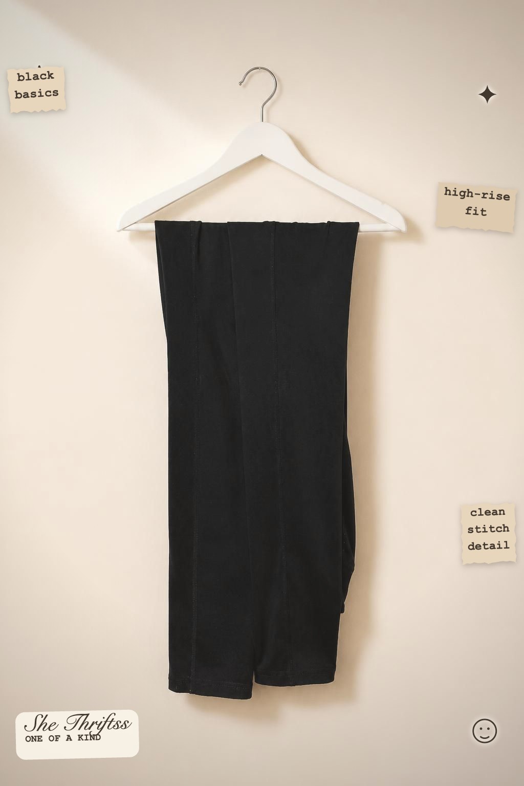 Black high-rise bike pants