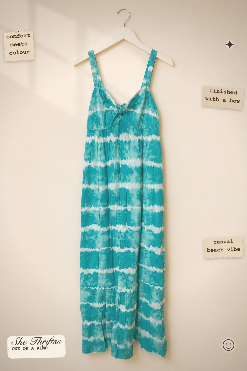 Blue tie-dye maxi dress