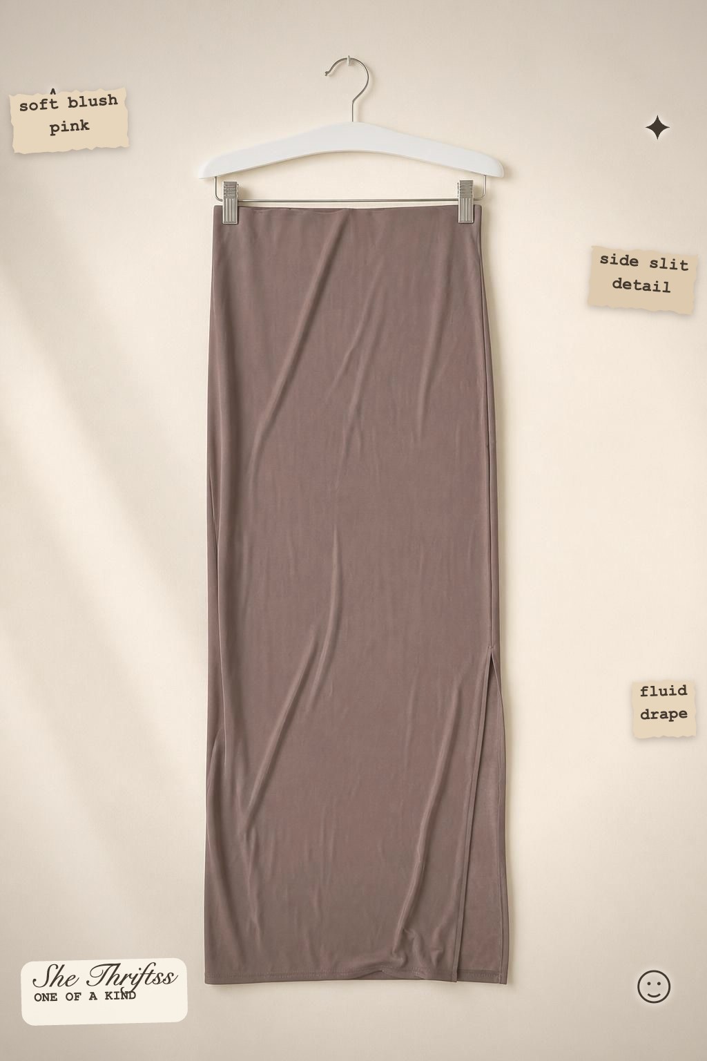 Blush maxi skirt