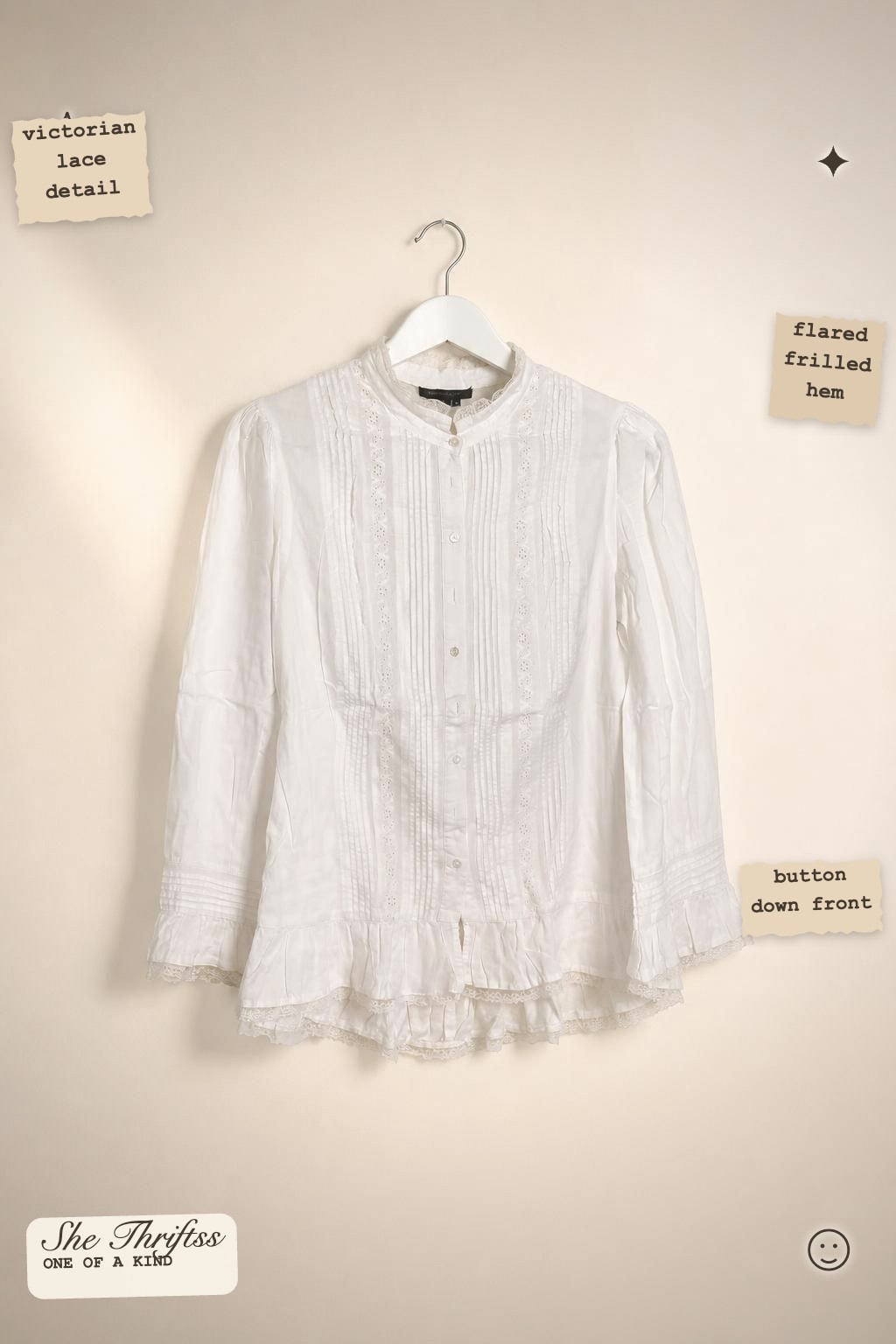 Victorian pintuck lace blouse