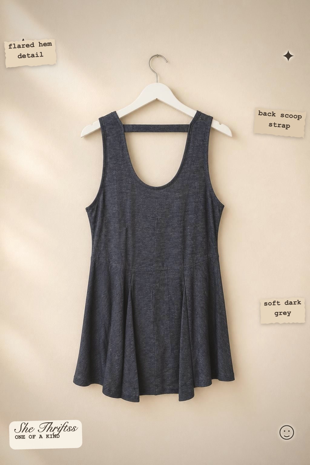 Dark grey sleeveless tunic