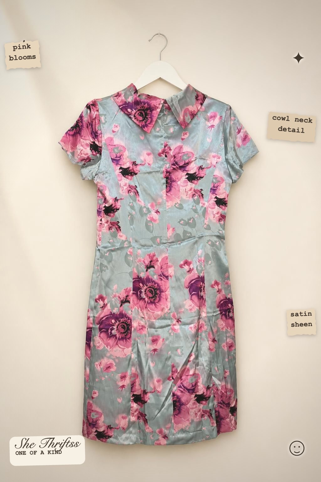 Pink floral fitted dress