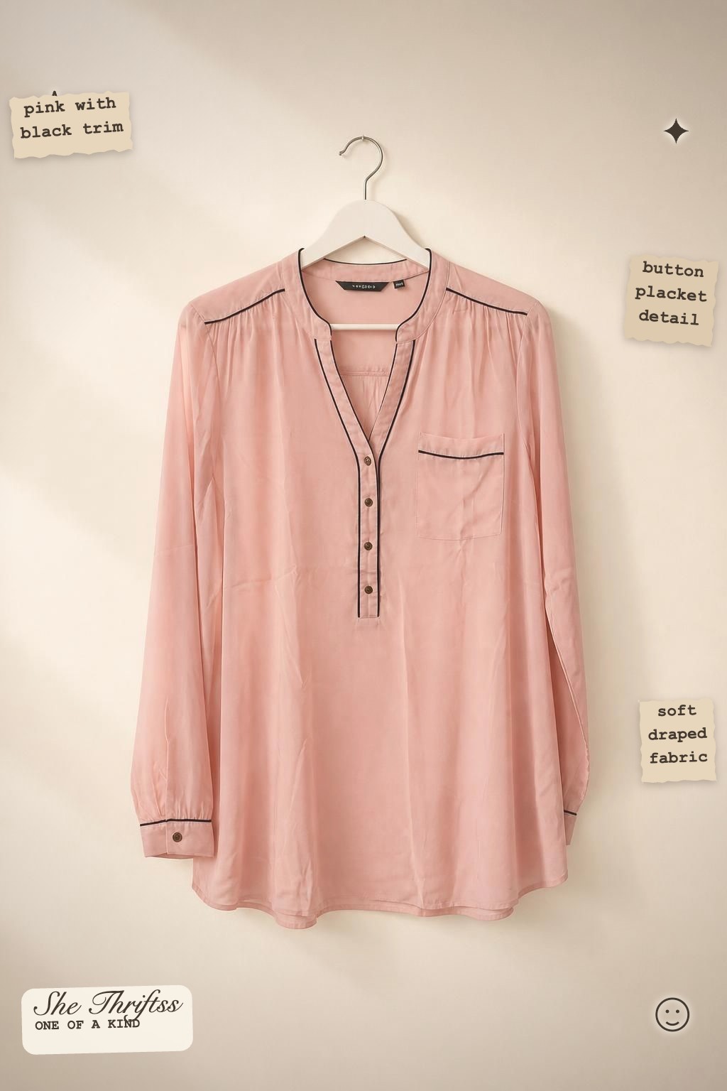 Pink piping blouse