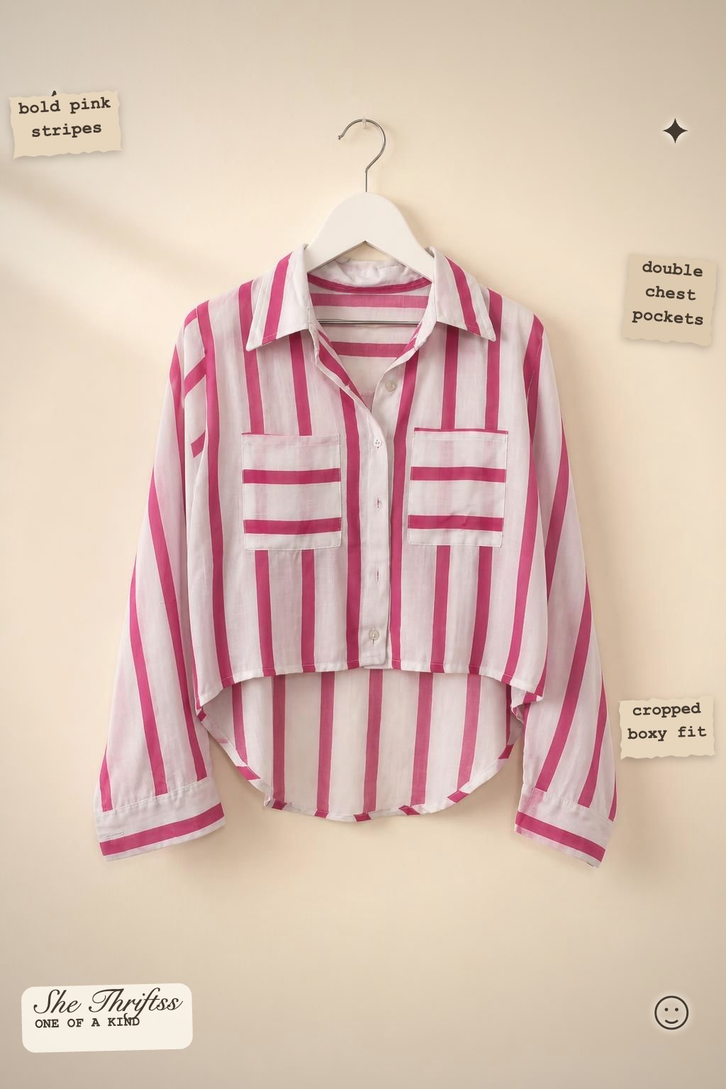 Pink & white stripe shirt