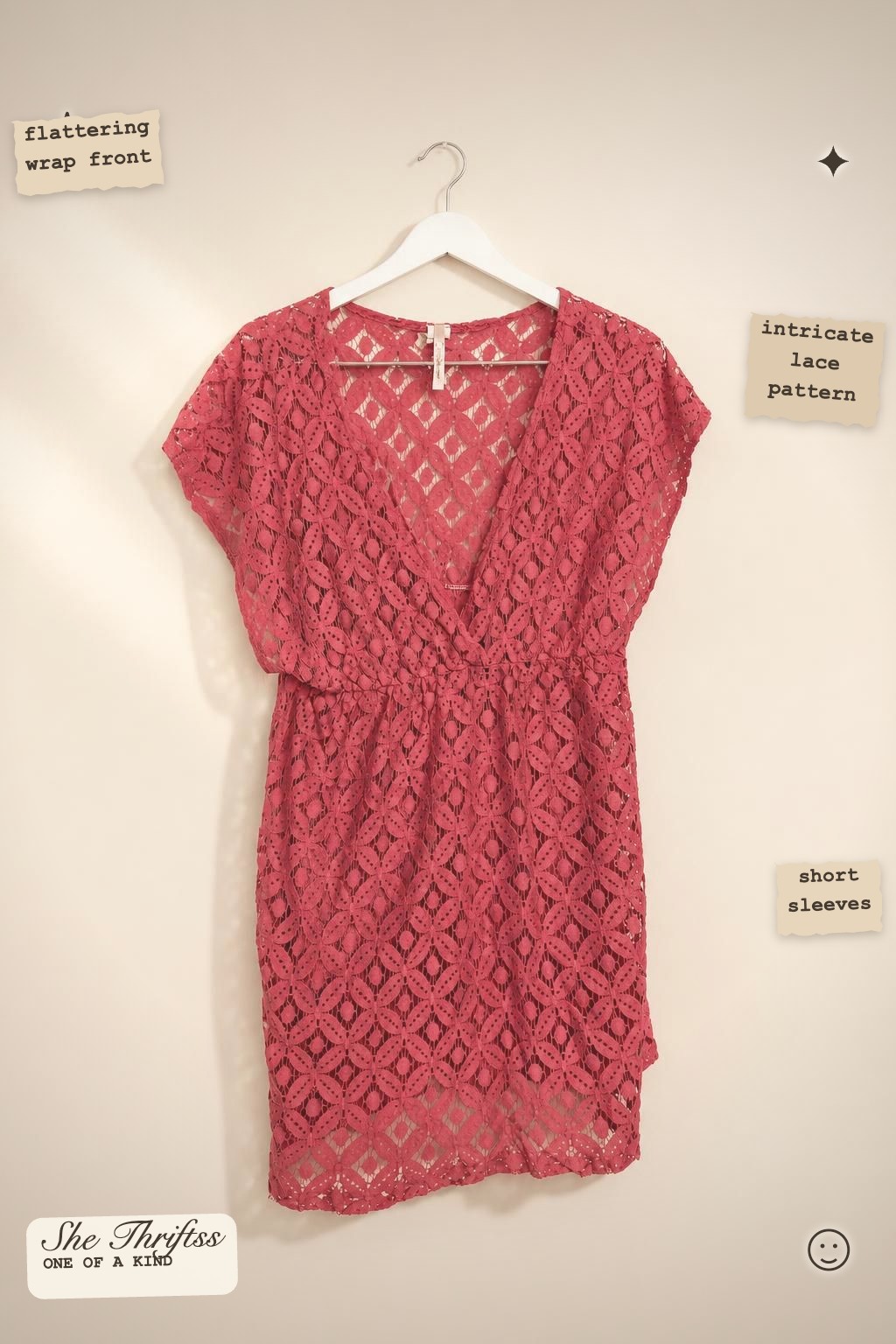 Red lace overlay tunic