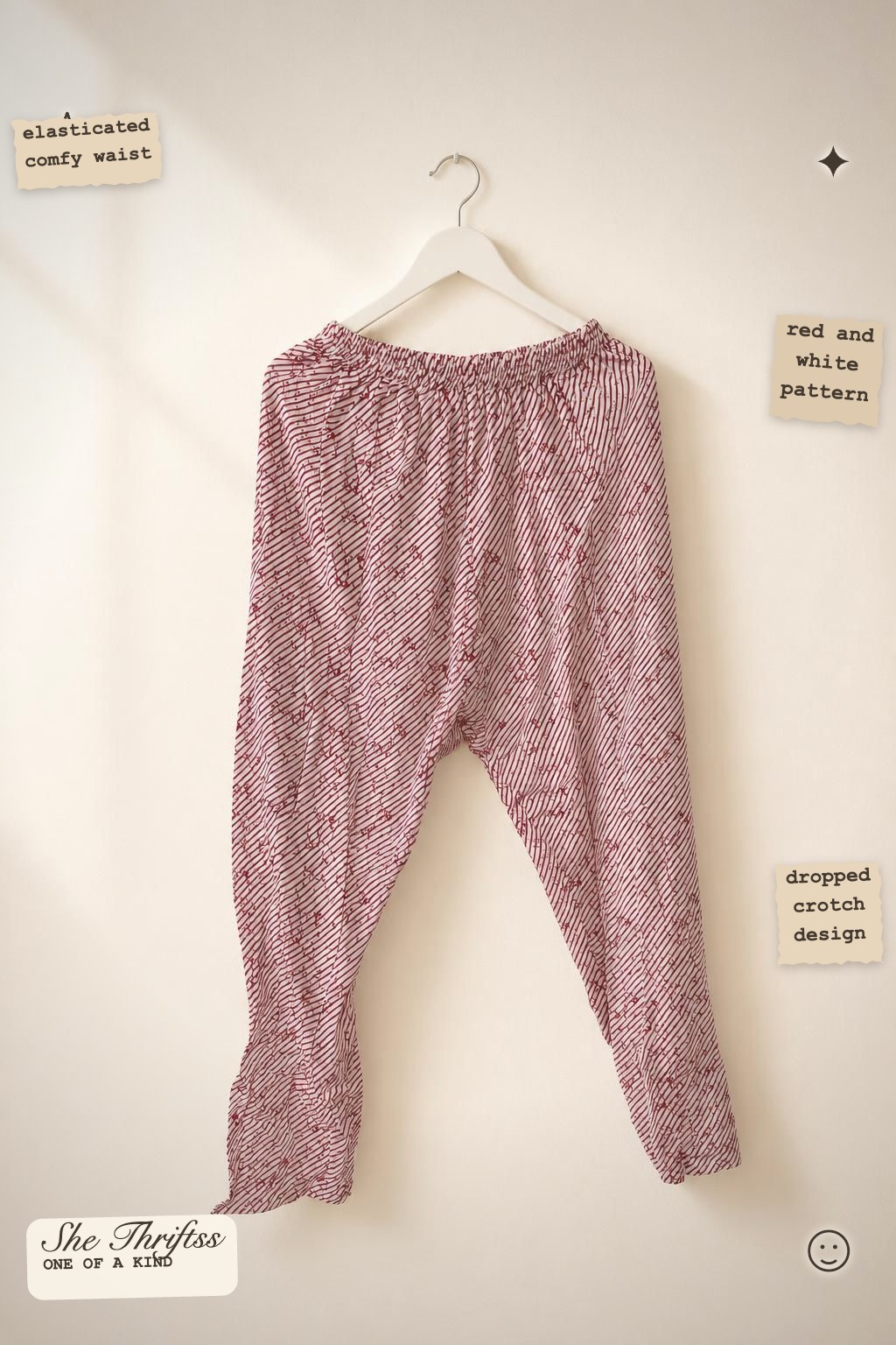 Red striped cotton trousers relaxed pj