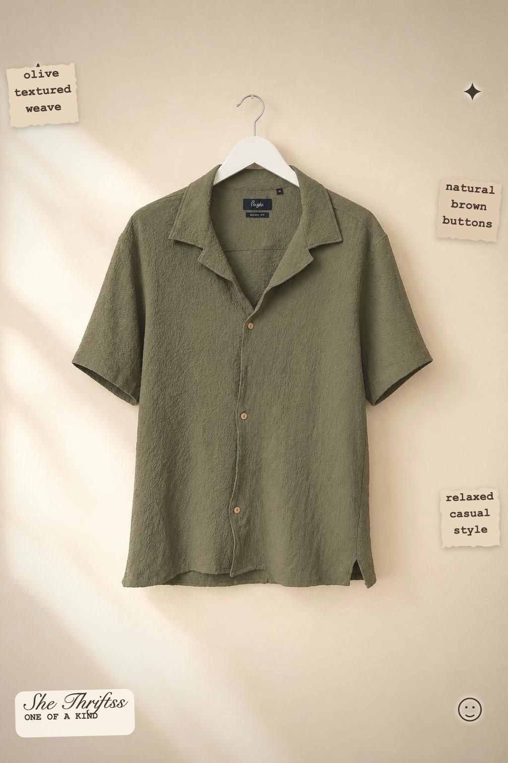 Textured olive shirt